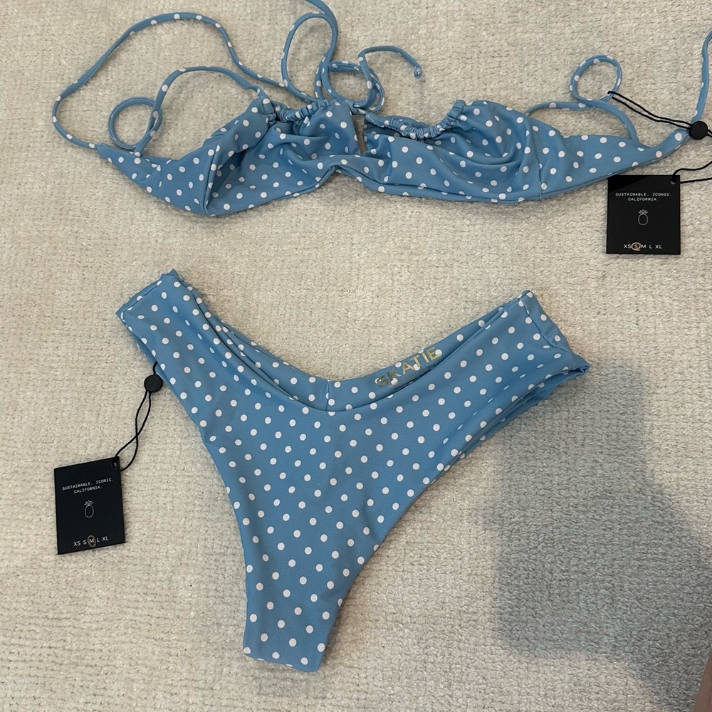 SKATIE Blue Polka Dot Bikini Set